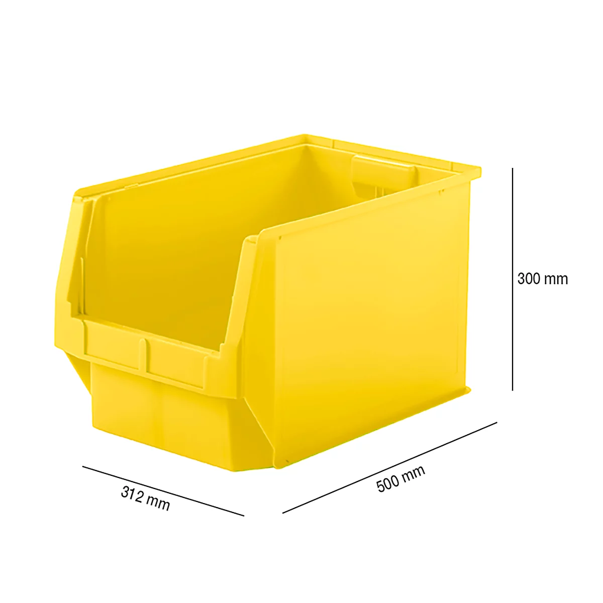 SSI Schäfer LF 533 caja de almacenaje abierta, polipropileno, L 500 x An 312 x Al 300 mm, 38 l, amarillo