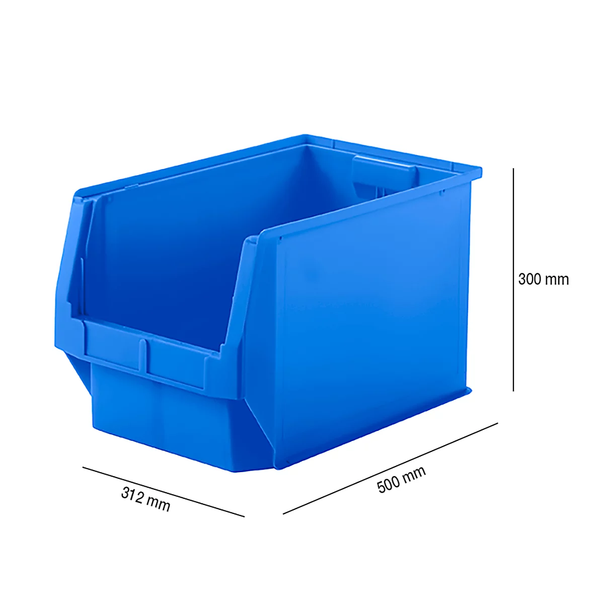 SSI Schäfer LF 533 caja de almacenaje abierta, polipropileno, L 500 x An 312 x Al 300 mm, 38 l, azul