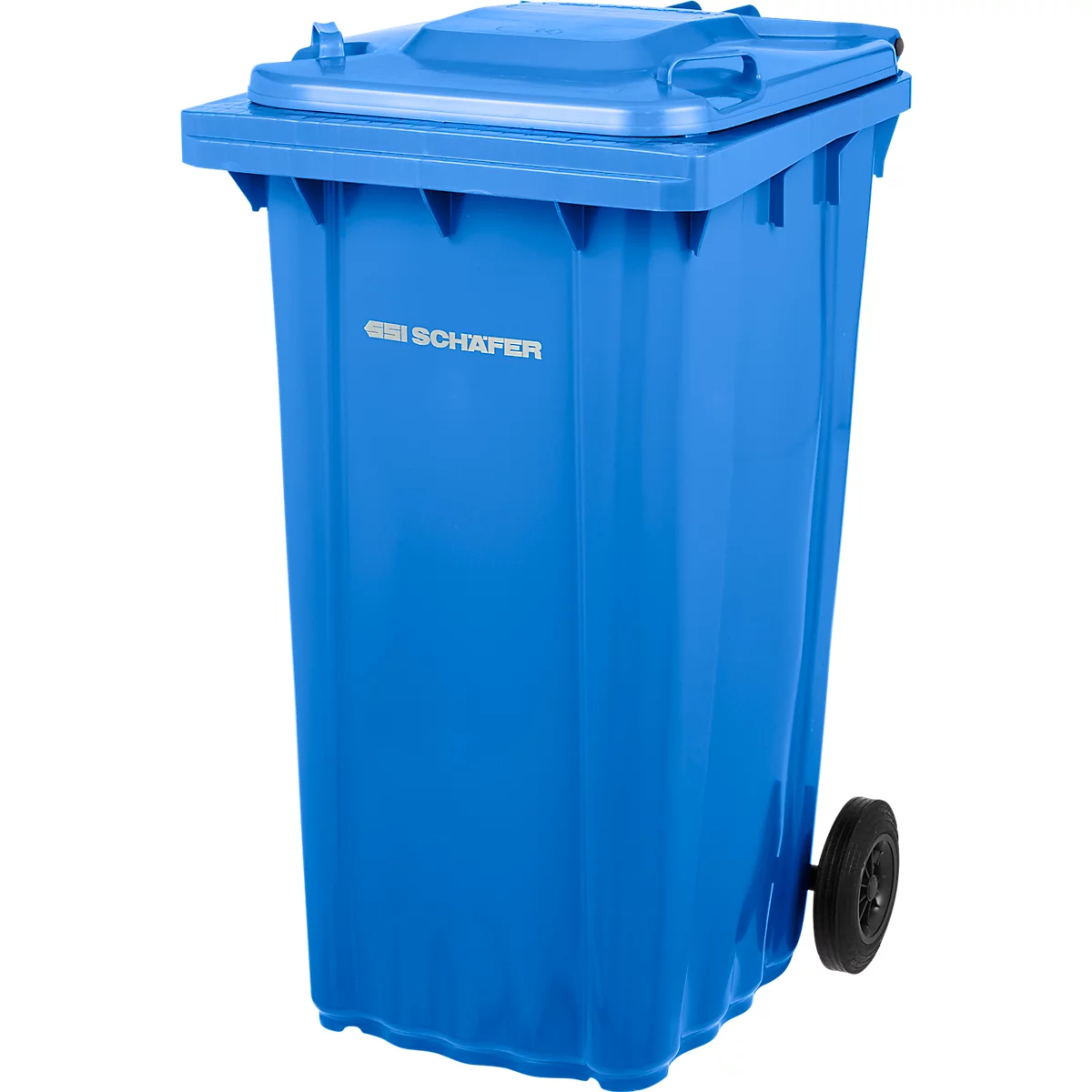 SSI Schäfer PRO 240 WAVE afvalbak, 240 l, verrijdbaar, blauw