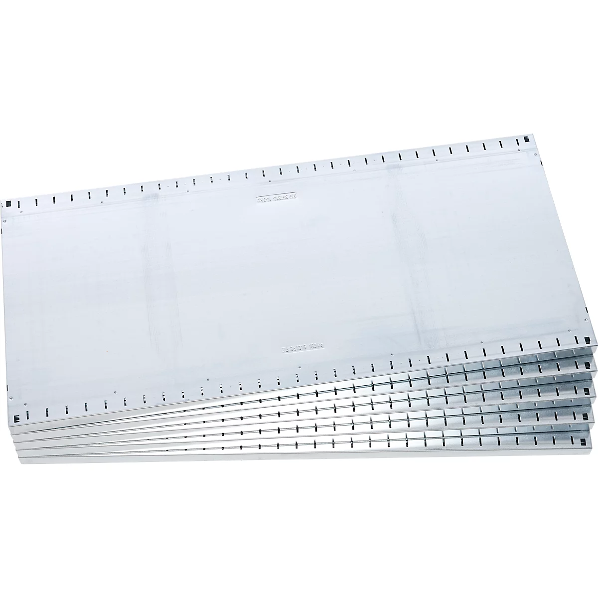 Stack of silver punch cards. Each card has holes and black markings. The paper is divided into three sections.