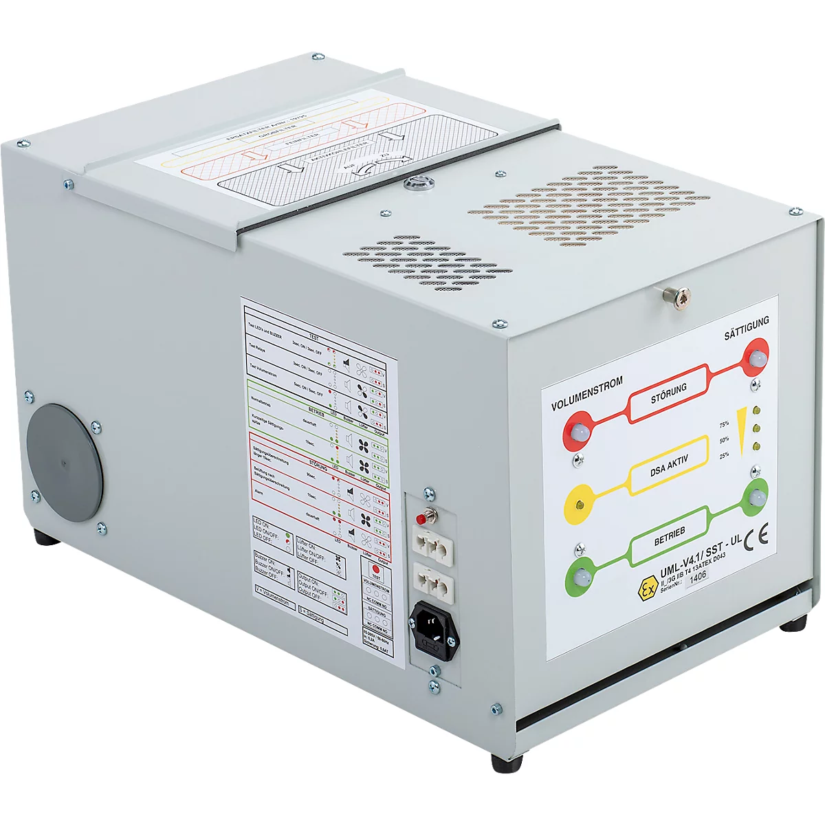 SST UL-opbouw recirculatieventilator voor Cemo PROline 6/20 en 12/20 veiligheidskasten, met luchtdebietbewaking en filterset, ATEX-conform