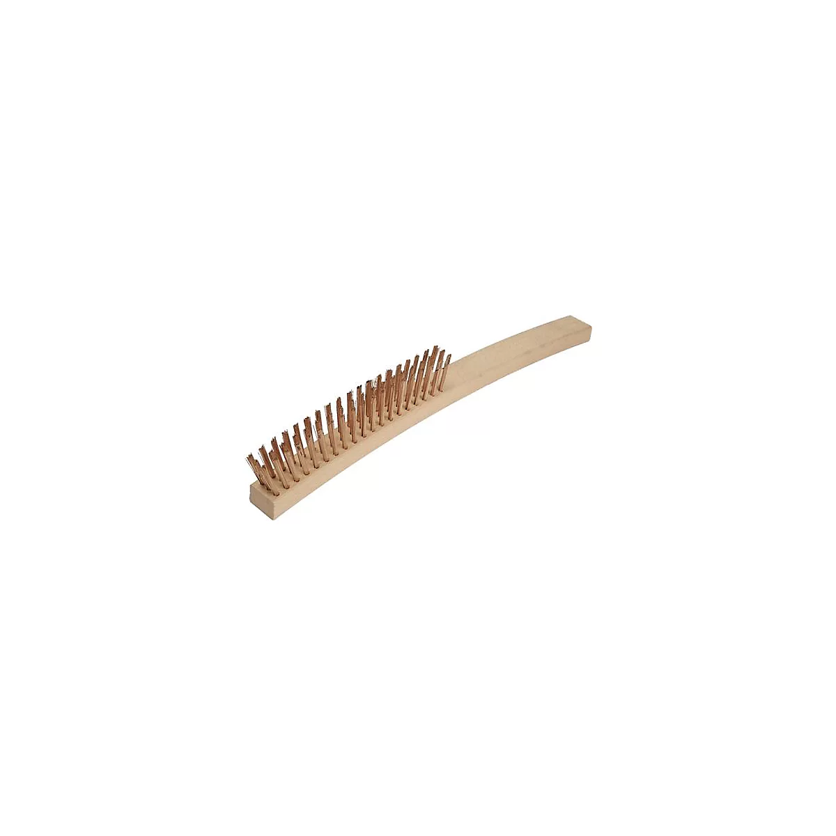 Draadborstel met houten handvat, messing haren.