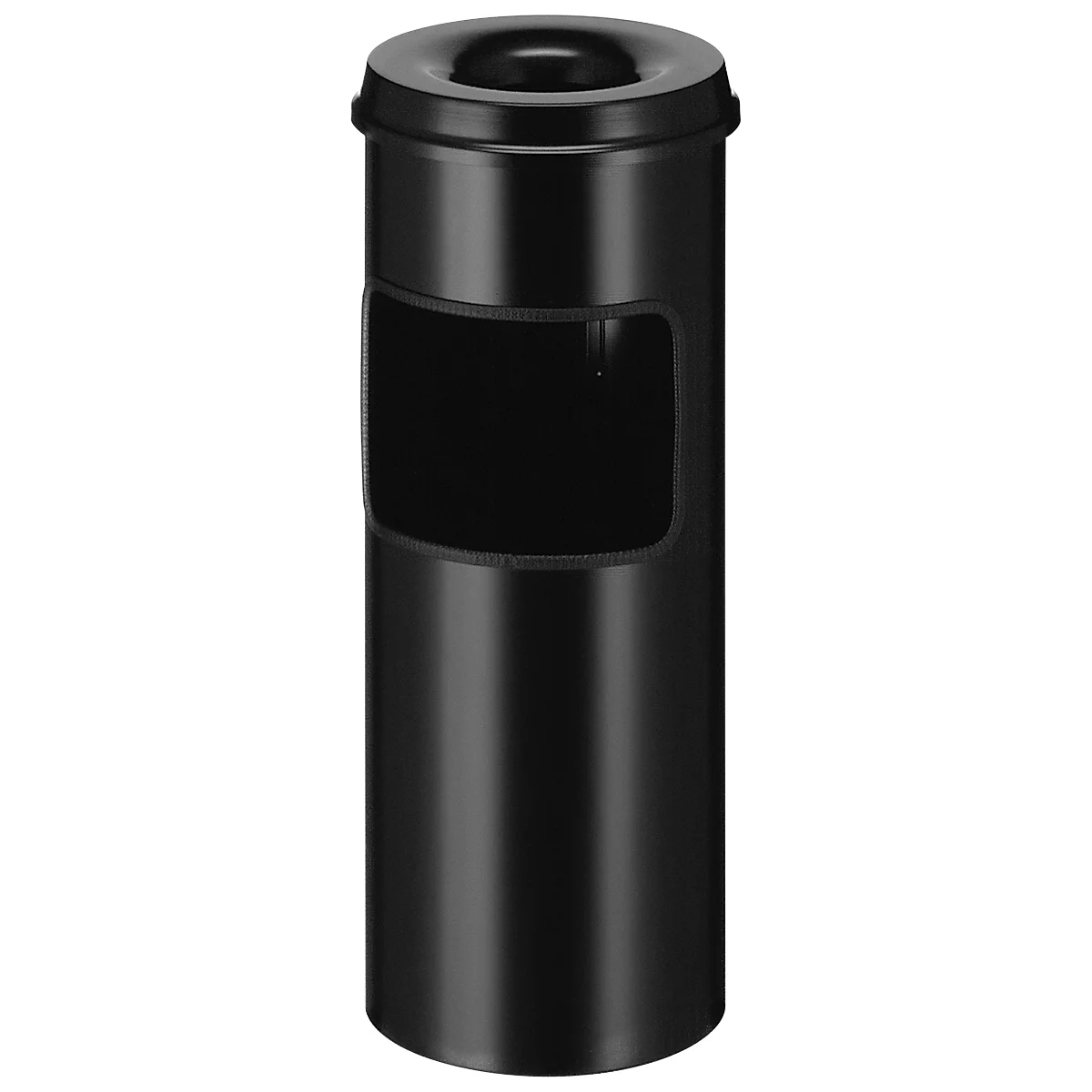 Staande asbak Vepa Bins VB 150195, rond, inhoud 30 l, met afvalbak &amp; brandblusser, Ø 243 x H 642 mm, metaal, zwart