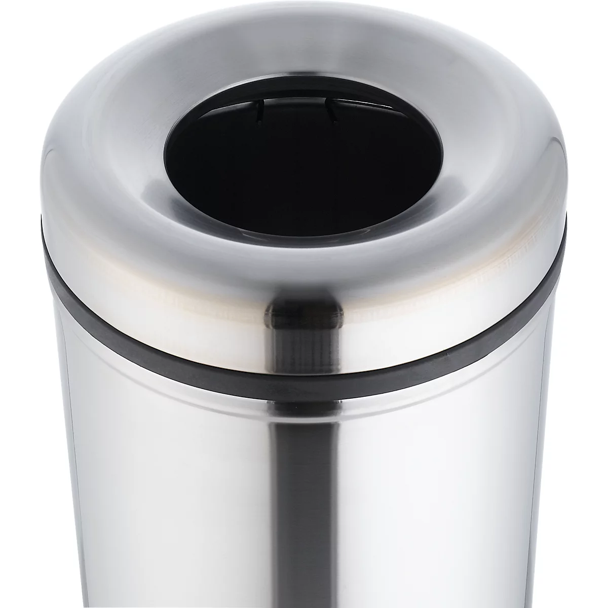 Staande asbak, voor binnengebruik, met brandwerend deksel, rond, Ø 310 x H 640 mm, roestvrij staal