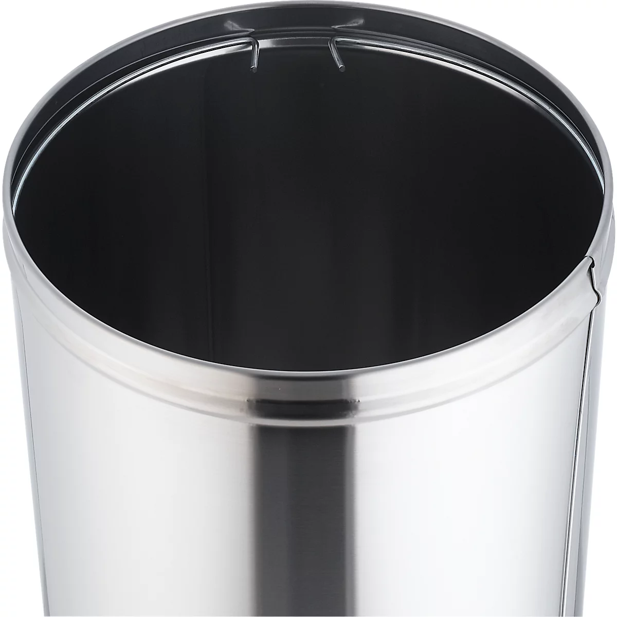 Staande asbak, voor binnengebruik, met brandwerend deksel, rond, Ø 310 x H 640 mm, roestvrij staal