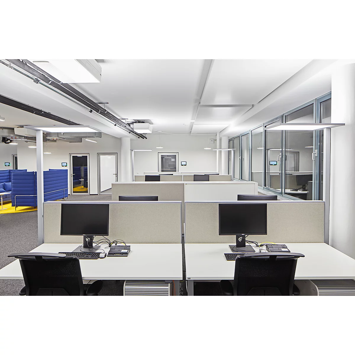 Staande ledlamp Spittler SL720, incl. daglichtsensor, indirect/direct schijnend, 8940 lm, wit-aluminium
