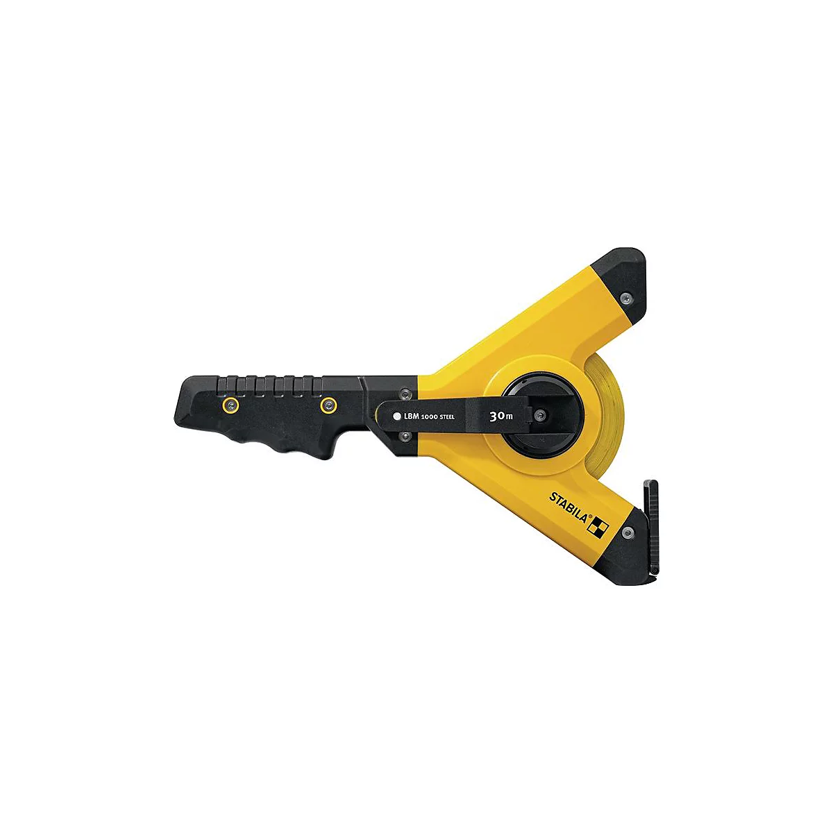 STABILA Rahmenbandmaß LBM 1000 STEEL, 30 m x 13 mm, EG II, Stahlband, Y-Rahmen, Softgrip-Handgriff
