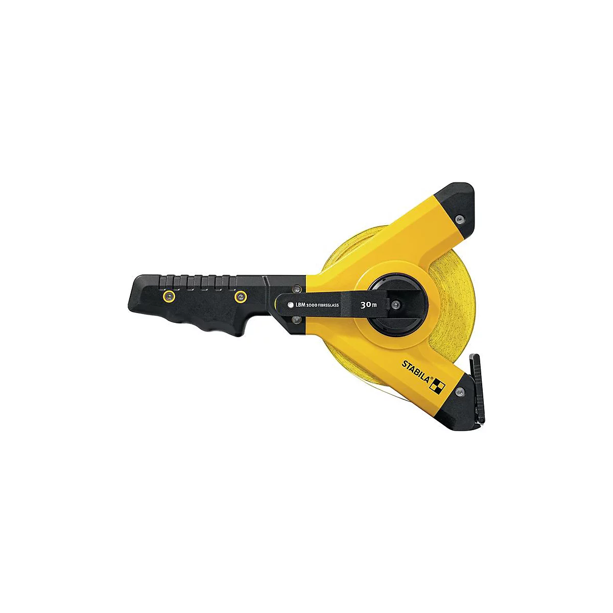 STABILA rolbandmaat LBM 1000, glasvezel, 30 m x 13 mm, geel, EG III, Y-frame, universele haak