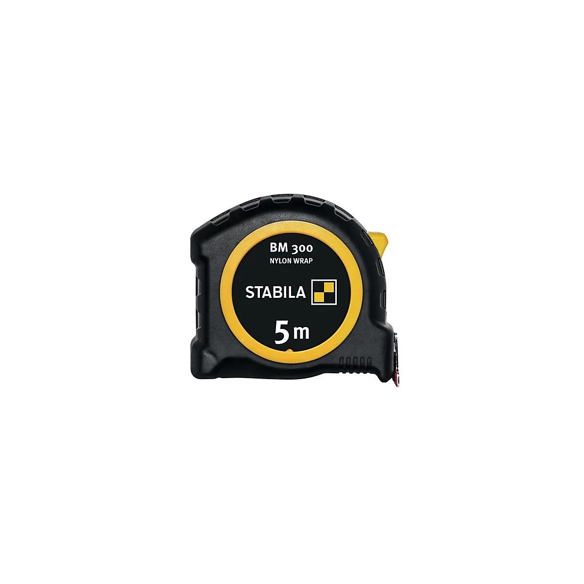 STABILA Taschenrollbandmaß BM 300, L 5 m B 27 mm, EG II, PC-ABS/TPE, EASY-CLIP, Spikes-Haken