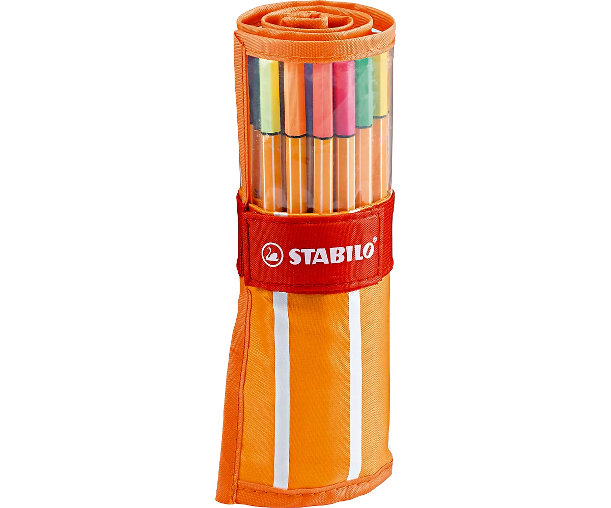 STABILO® Fineliner Point 88, 0,4 mm, farbsortiert, Nylon-Etui à 30 Stück