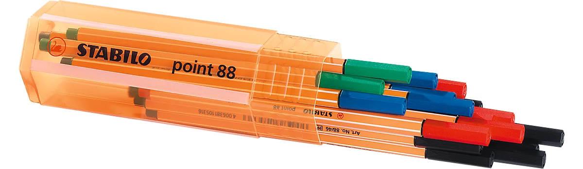 STABILO® Fineliner Point 88, 0,4 mm, farbsortiert, Office Box à 20 Stück
