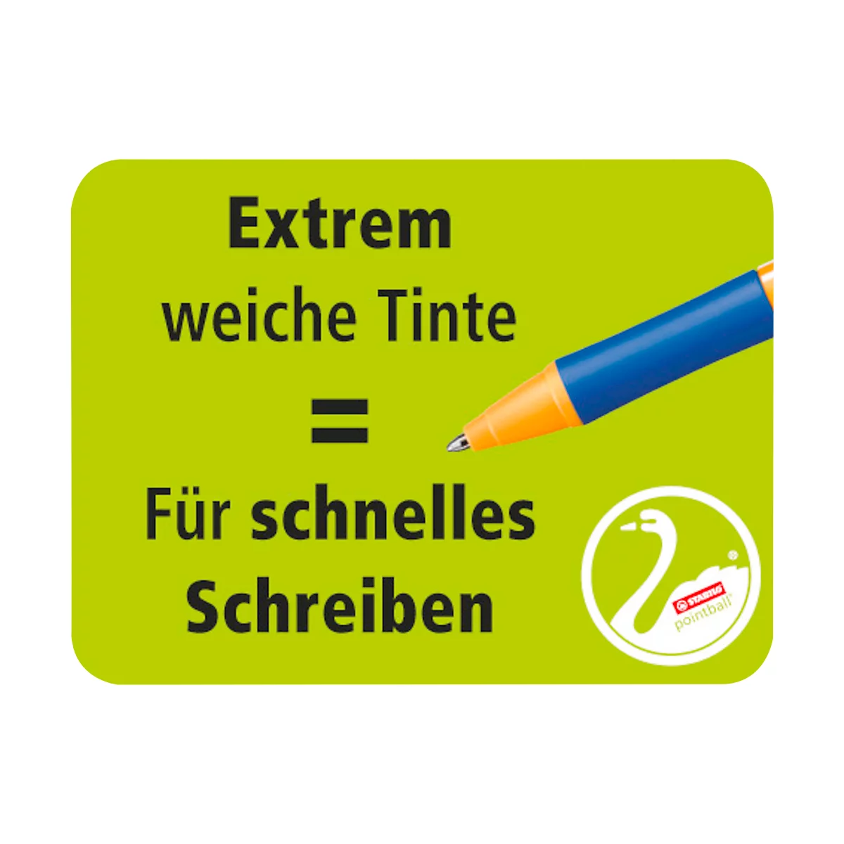 STABILO® Kugelschreiber pointball, Druckmechanik, dokumentenecht, Strichstärke 0,5 mm, 10 Stk., blau