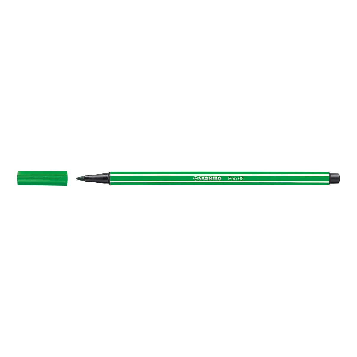 A green marker extends from left to right with text visible on the pen.