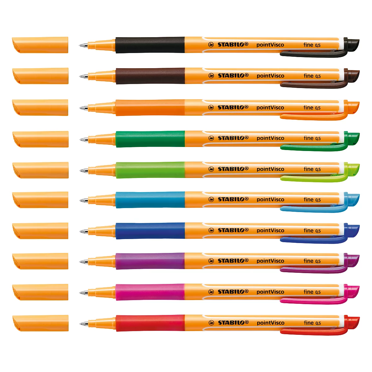 STABILO® rollerbalpen PointVisco®, 10-delige set
