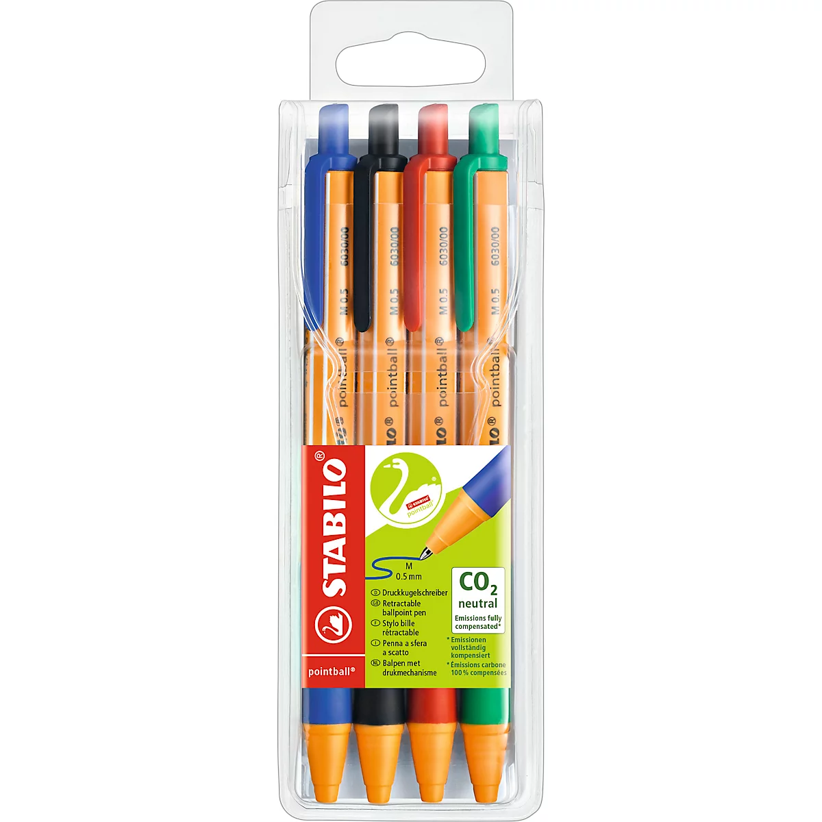STABILO® set van 4 balpennen pointball