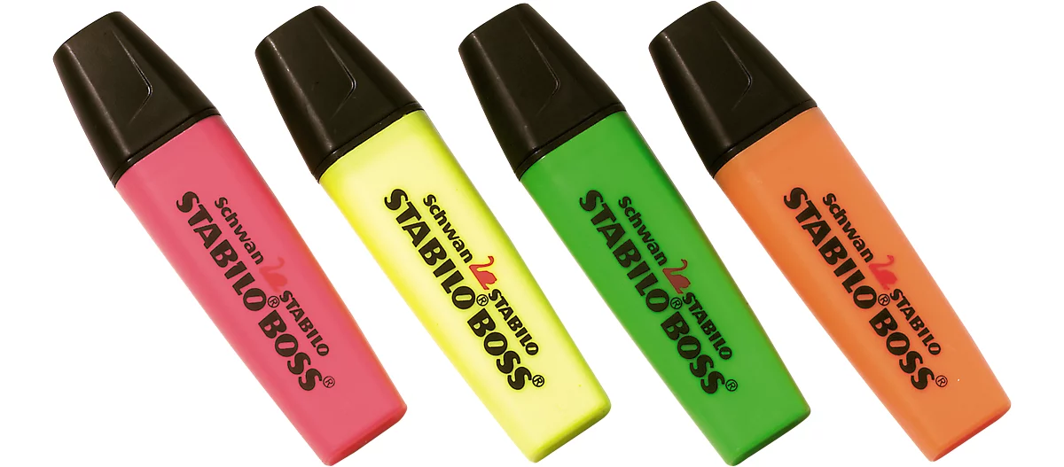 STABILO® Textmarker BOSS Original, farbsortiert, 4 Stück