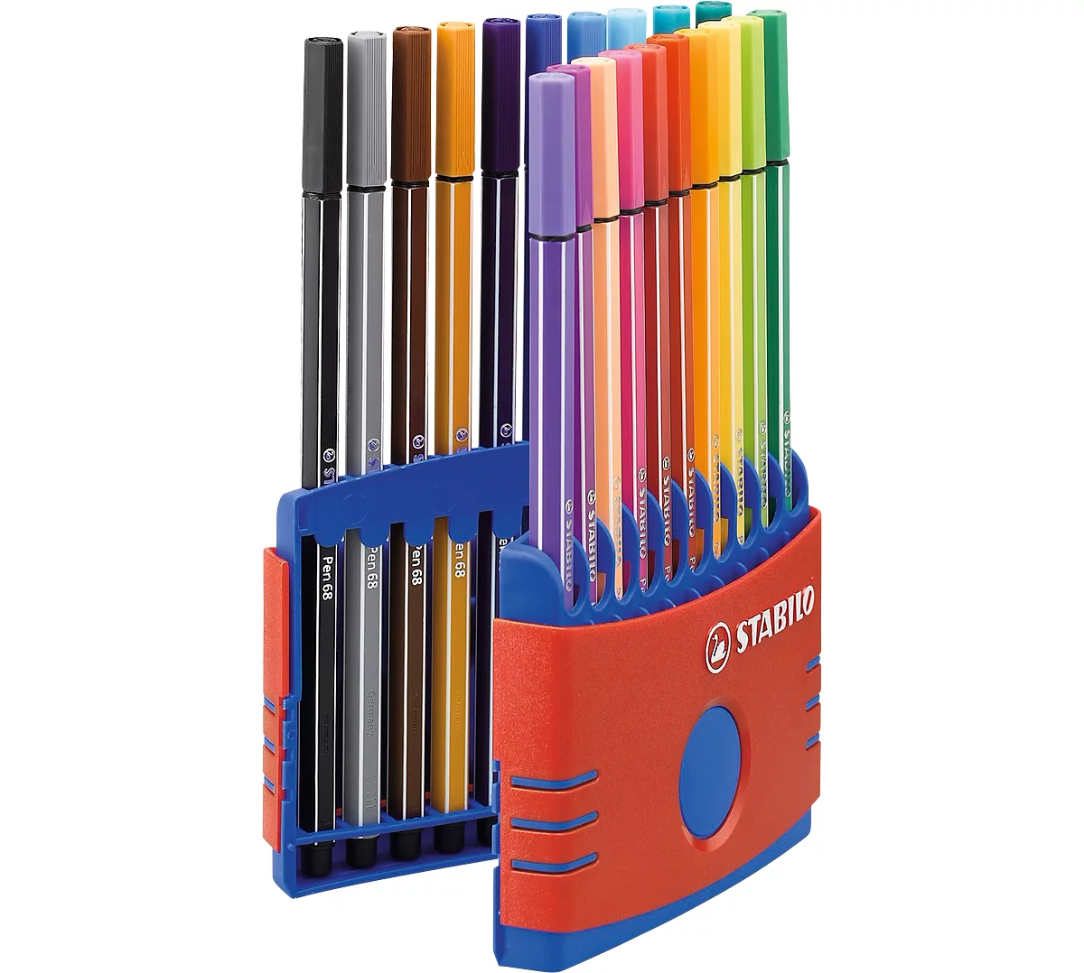 STABILO® viltstift Pen 68 ColorParade in doos van kunststof, 20