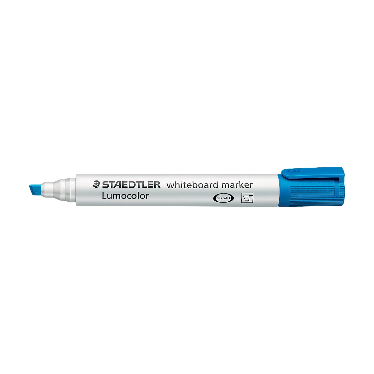 Blue Staedtler whiteboard marker. Inscription: Lumocolor.