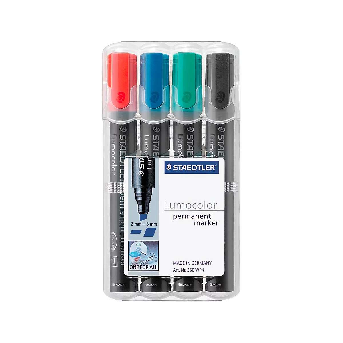STAEDTLER Lumocolor permanent marker 350, 10 Stück, 4er Set, farbsortiert