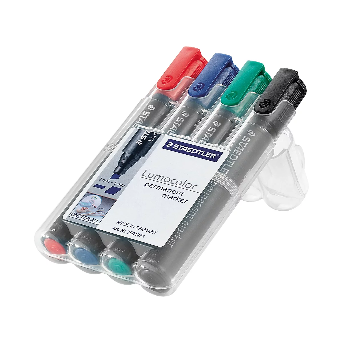 STAEDTLER Lumocolor permanent marker 350, 10 Stück, 4er Set, farbsortiert