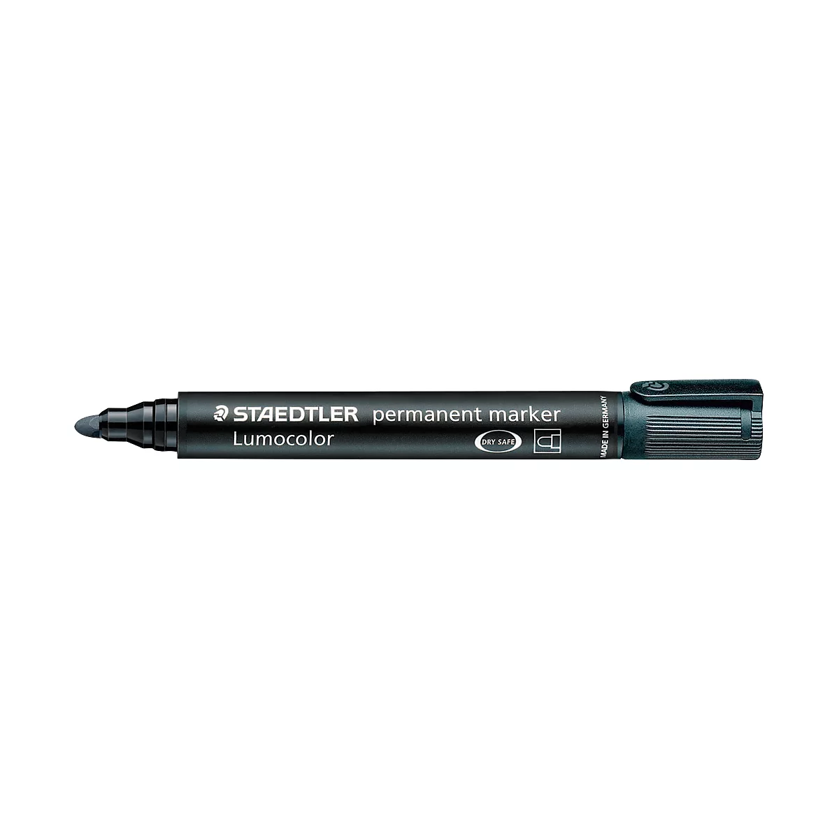 Black Staedtler Lumocolor permanent marker. Inscription: Staedtler permanent marker.
