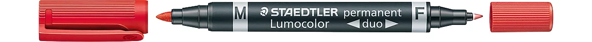 STAEDTLER Permanent-Marker Lumocolor duo, rot, 10 St.
