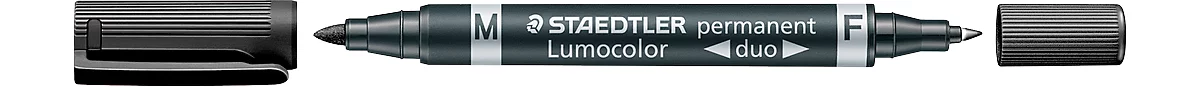 STAEDTLER Permanent-Marker Lumocolor duo, schwarz, 10 St.