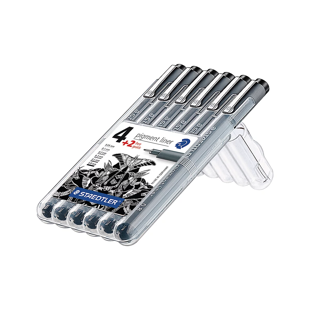 Staedtler Pigment-Liner, unterschiedliche Linienbreiten im Set, 6er-Set
