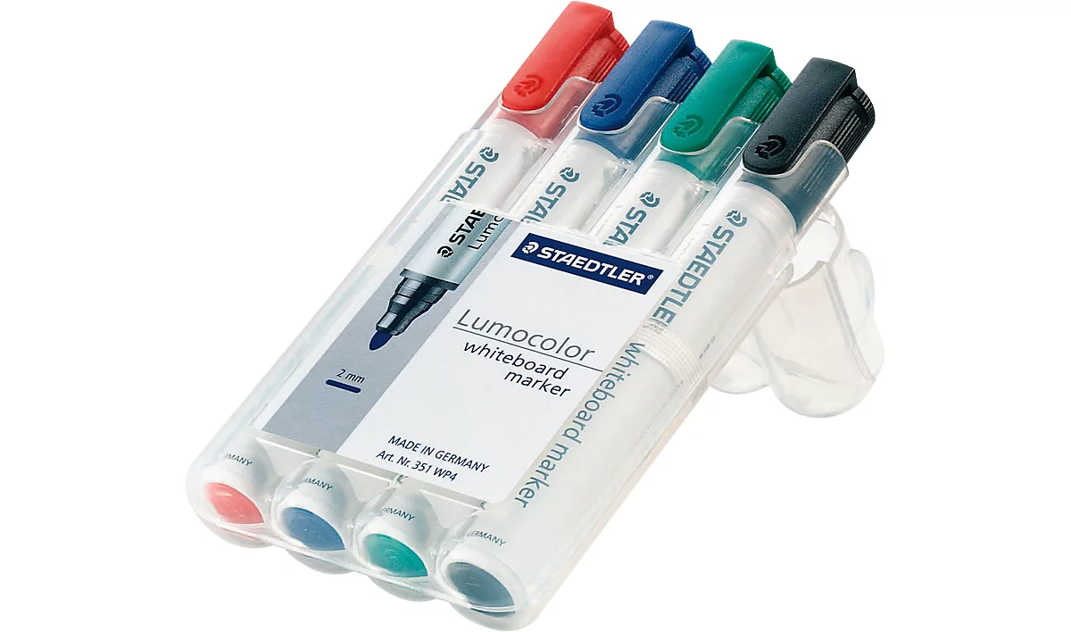 STAEDTLER Whiteboardmarker Lumocolor®, farbsortiert, Rundspitze: 2 mm, 4er Set