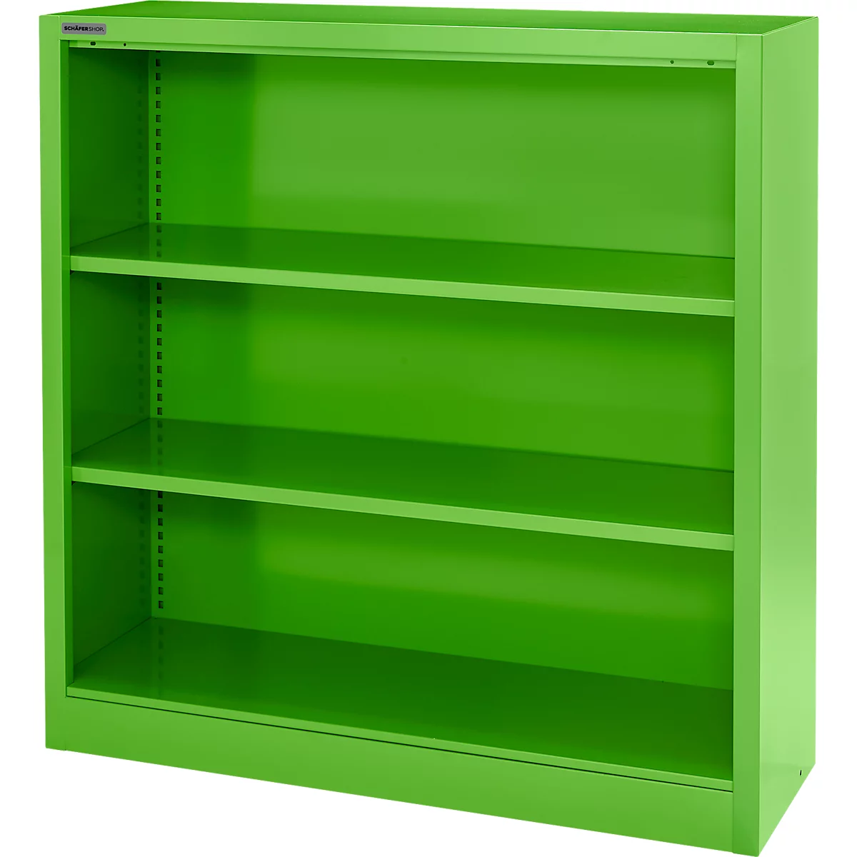 Stahlregal MS iCOLOUR, 3 Ordnerhöhen, B 950 x T 400 x H 1215 mm, apfelgrün RAL 6018