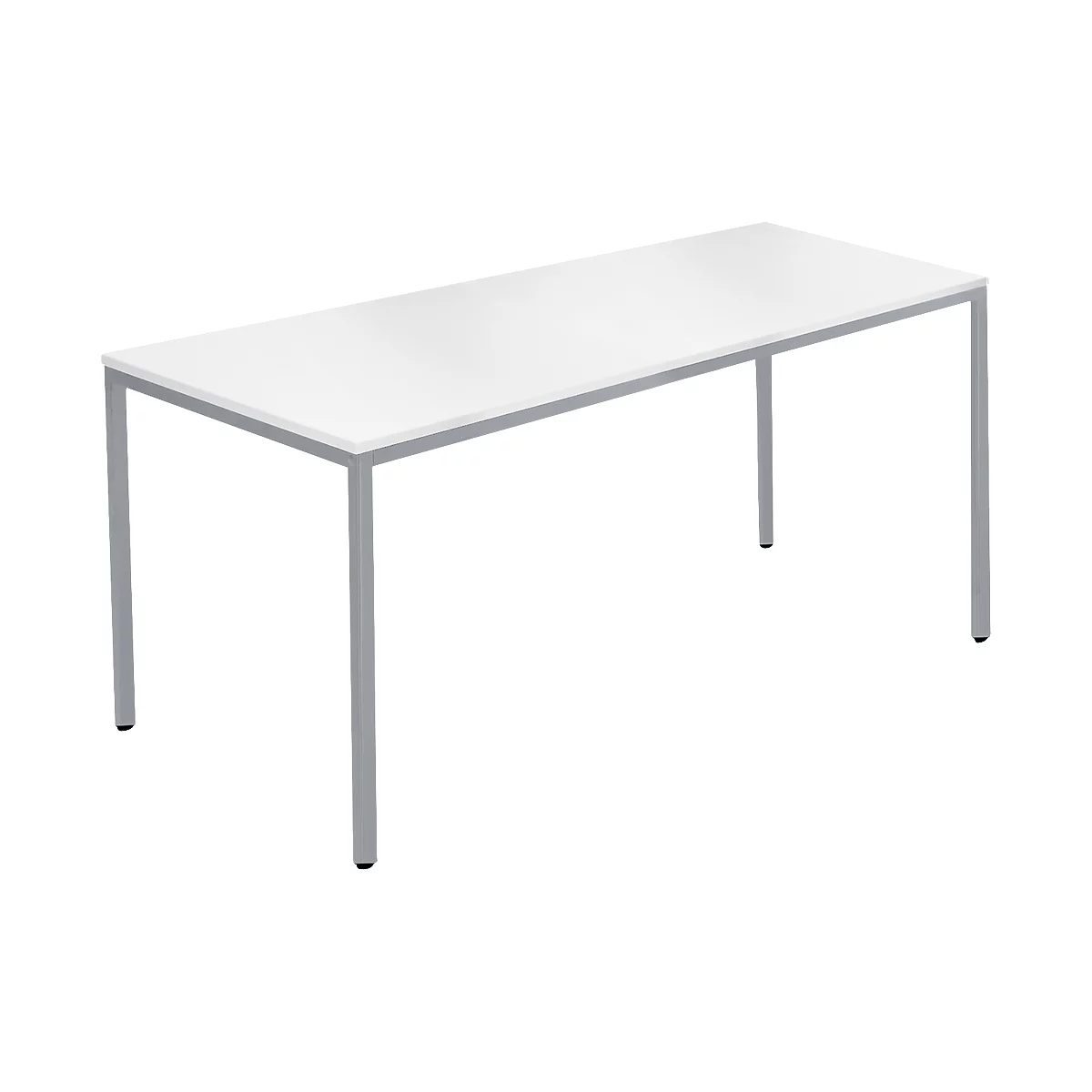 Stahlrohrtisch, rechteckig, Vierkantrohrfuß, B 1400 x T 800 null x H 720 mm, weiß/weißaluminium