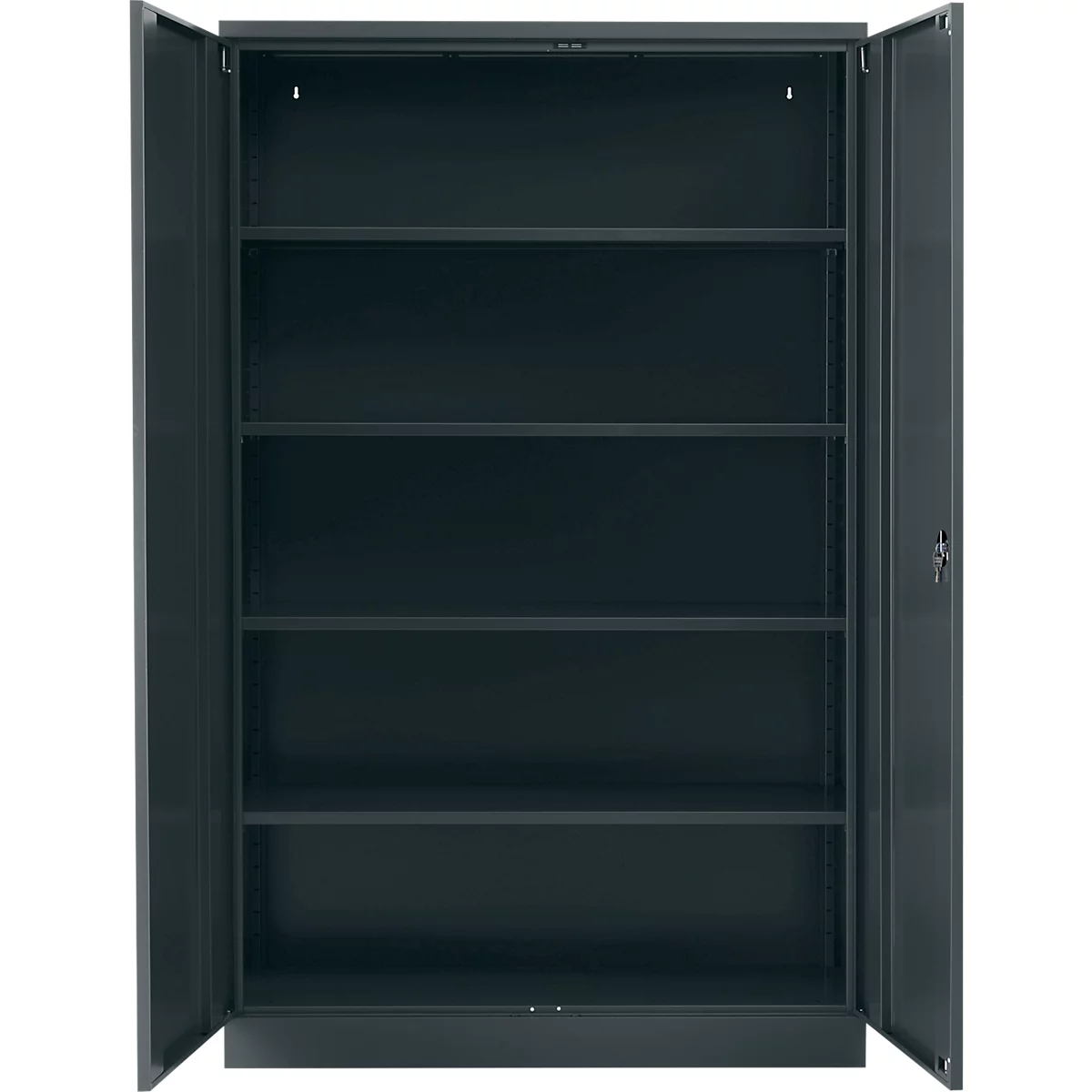 Stahlschrank, H 1950 x B 1200 x T 420 mm, anthrazitgrau 7016