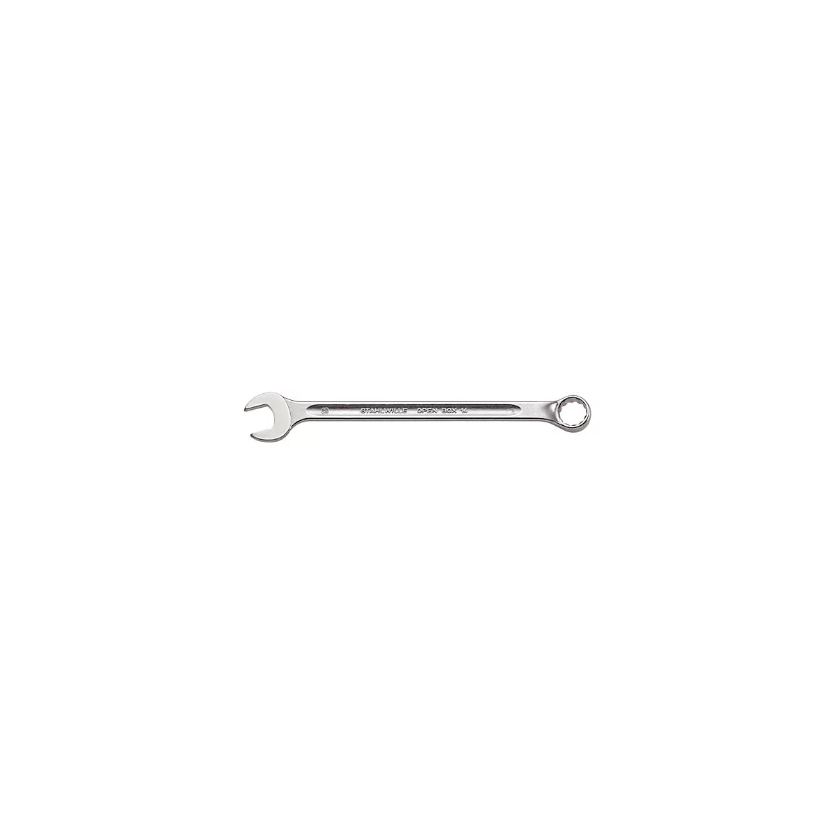 Stahlwille-combinatiesleutel OPEN-BOX lang 14, SW 14 mm, lengte 210 mm, staal-chroomlegering, offset, dubbele zeskant met AS-Drive-profiel