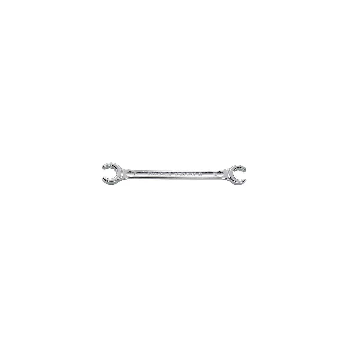 Stahlwille Doppelringschlüssel OPEN-RING 24, SW 17 x 19 mm, Länge 220 mm, Chrom-Alloy-Stahl, offen, Doppelsechskant mit AS-Drive-Profil