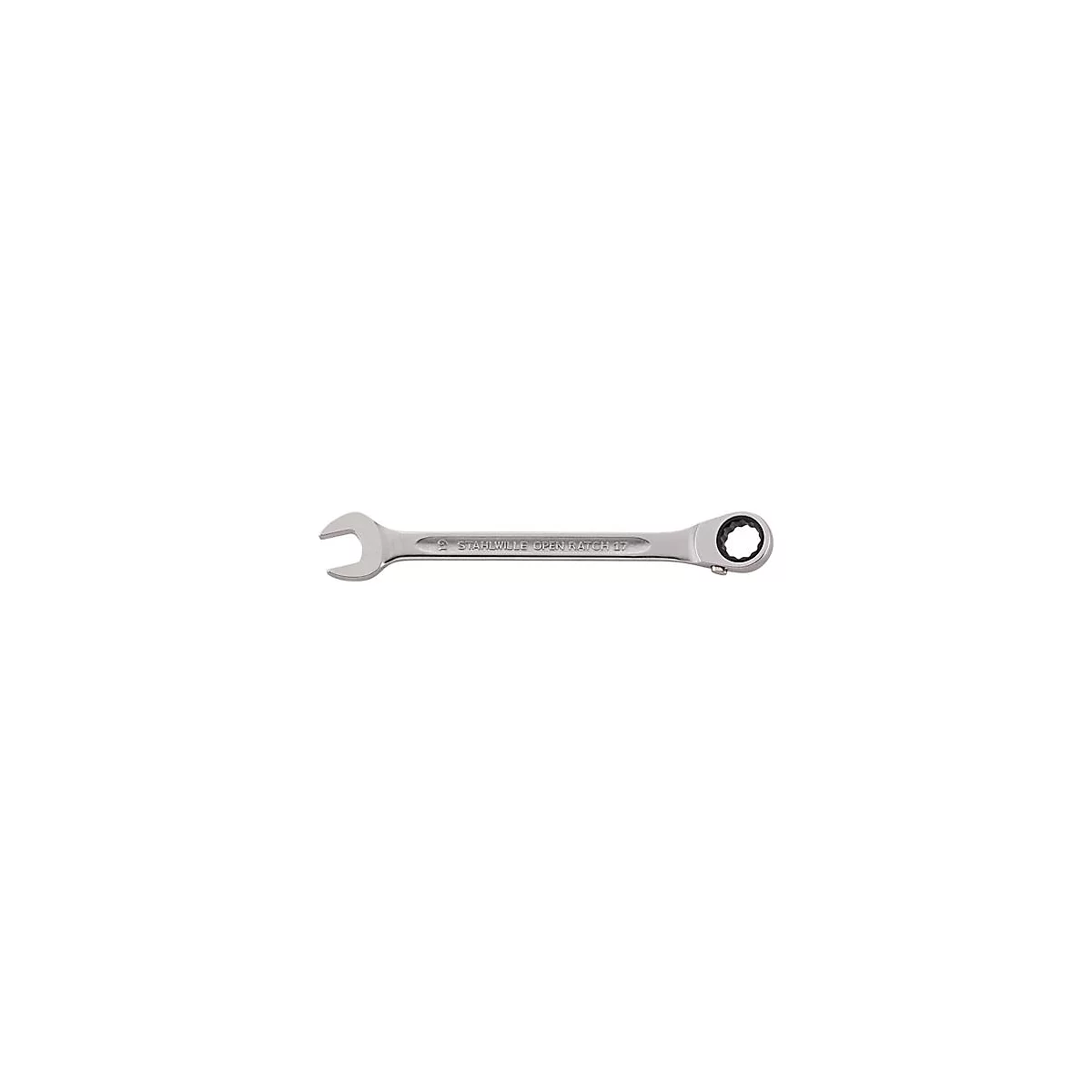 Stahlwille Maulringratschenschlüssel OPEN-RATCH 17, SW 13 mm, Länge 182 mm, Chrom-Alloy-Stahl, umschaltbar, Sechskant; Doppelsechskant
