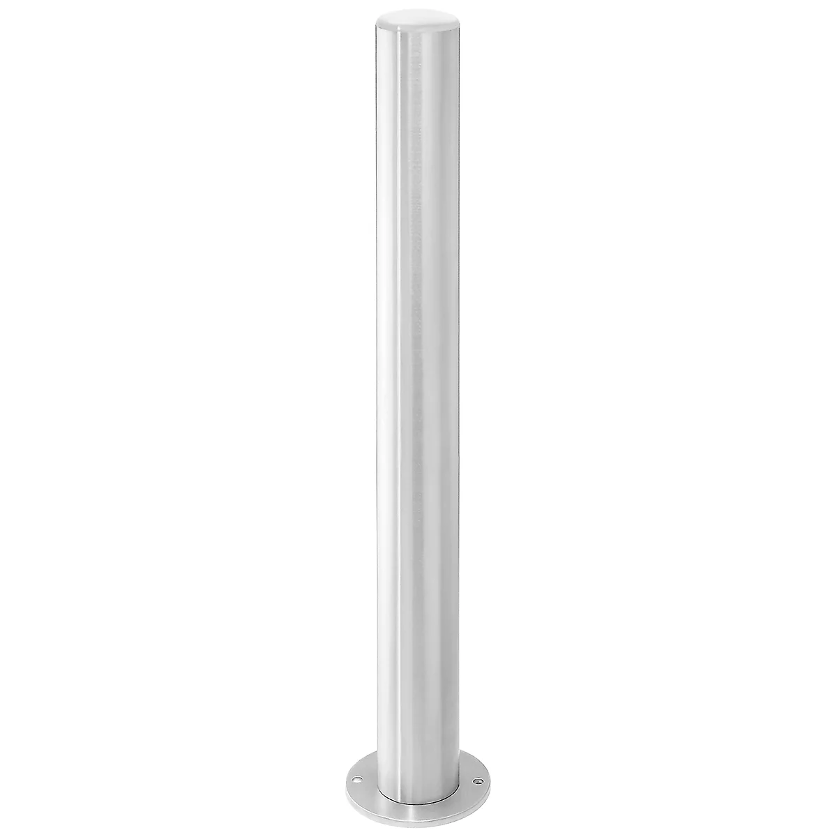 Cylindrical metal post, silver in color, with a round base. The post is positioned on a flat surface.