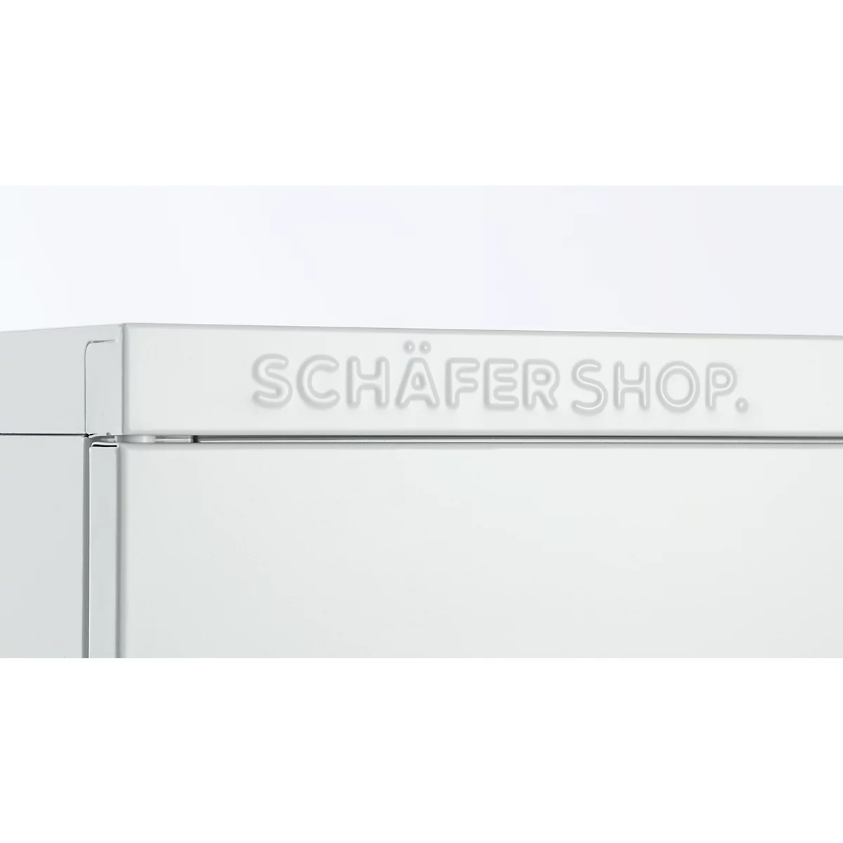 Stalen kast, B 920 x D 420 x H 1950 mm, 4 legborden, lichtgrijs RAL 7035