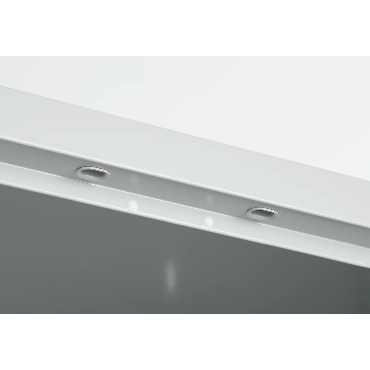 Stalen kast, B 920 x D 420 x H 1950 mm, 4 legborden, lichtgrijs RAL 7035