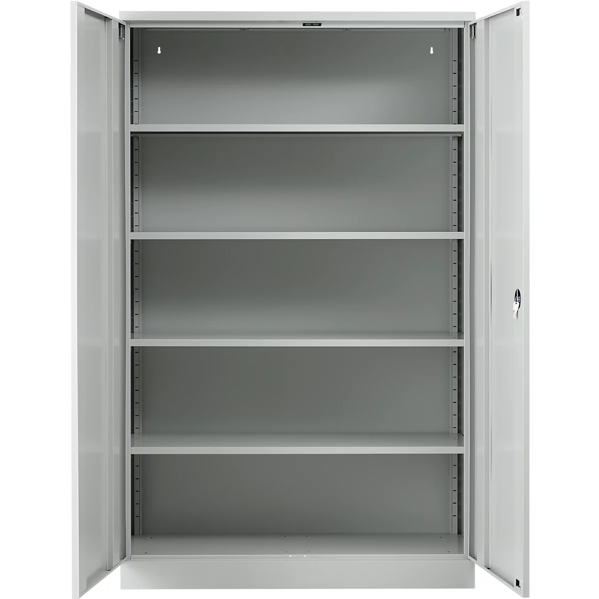 Stalen kast, H 1950 x B 1200 x D 420 mm, lichtgrijs 7035