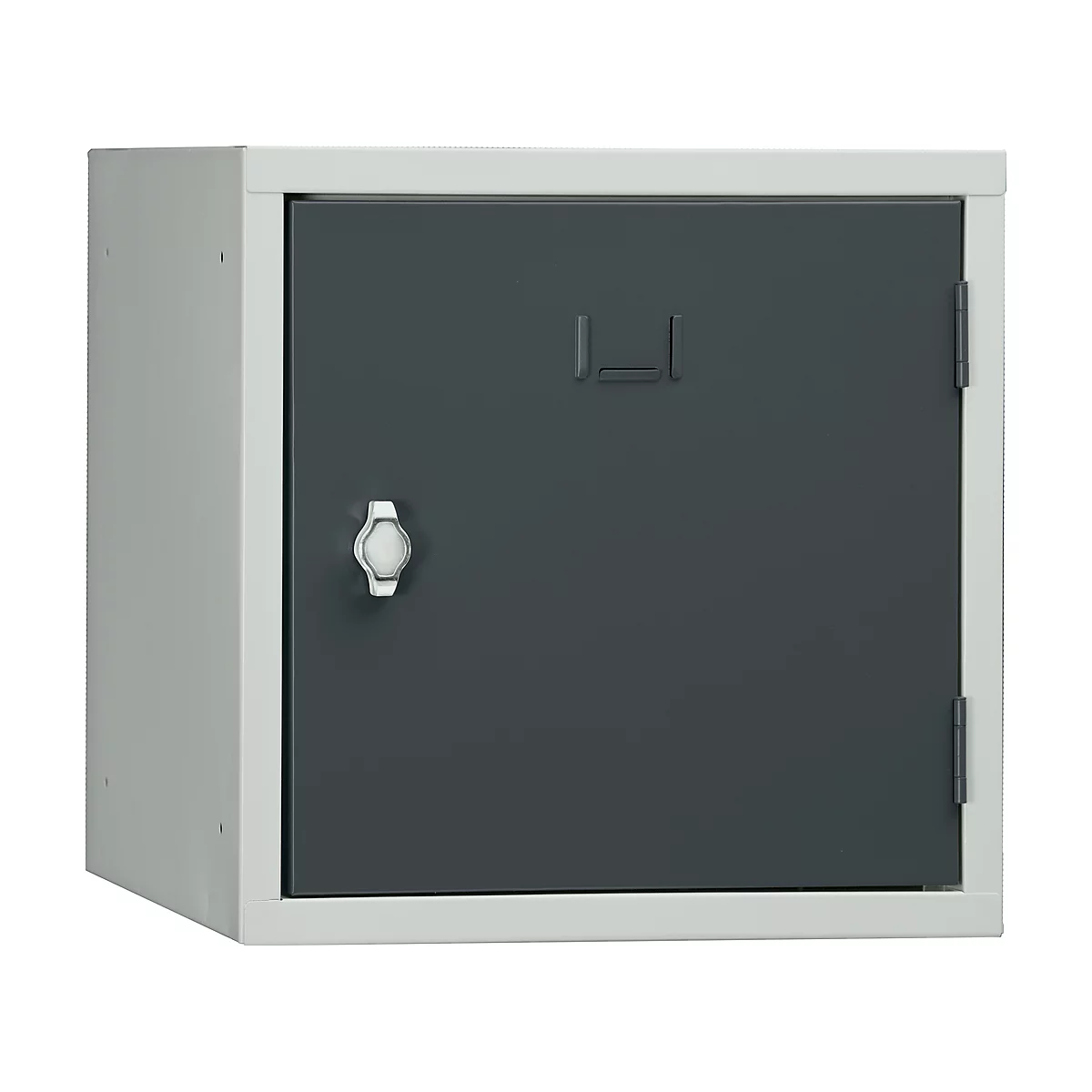Stalen kubuskast, afsluitbaar, 380 mm, corpus grijs en deur antraciet RAL 7016