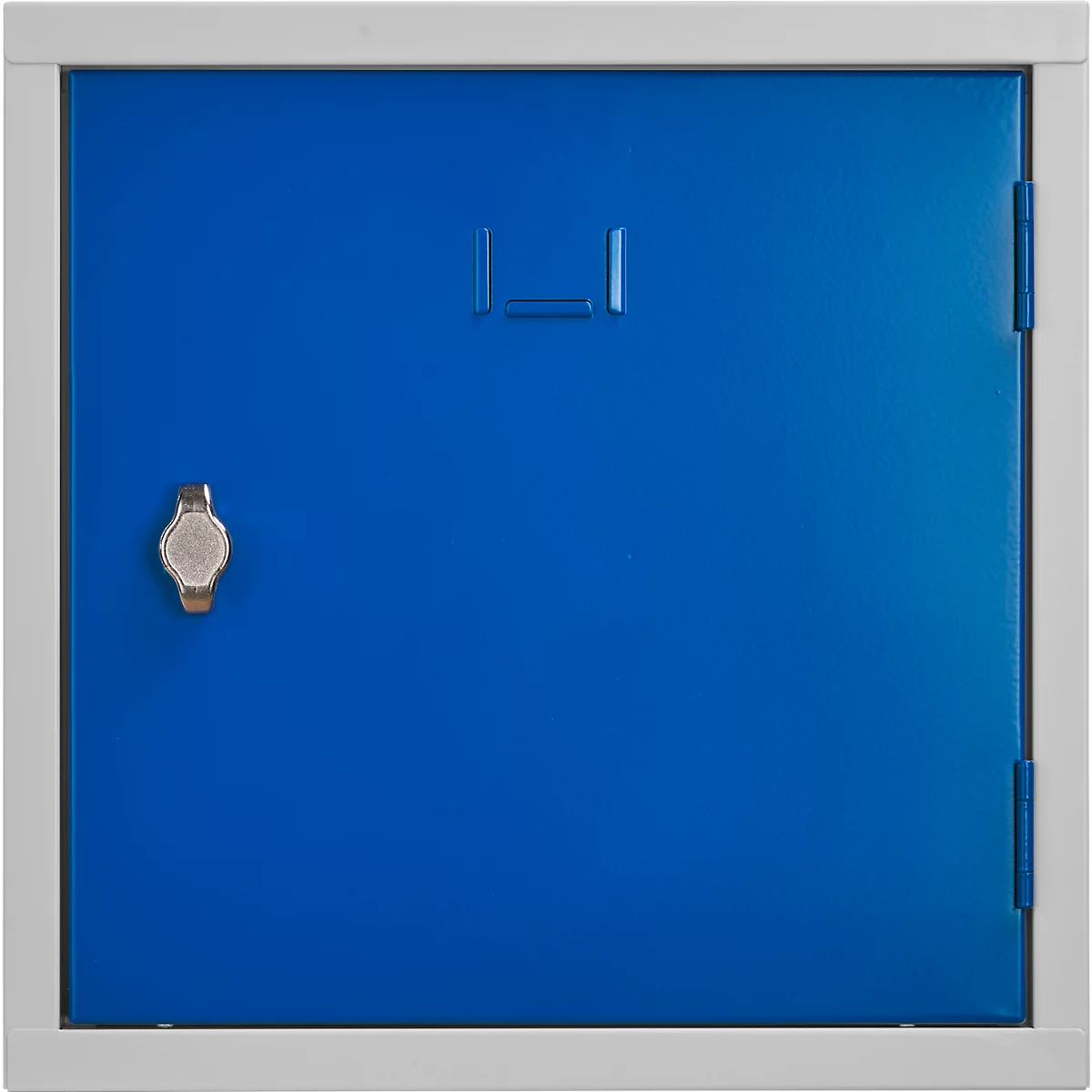 Stalen kubuskast, afsluitbaar, 380 mm, corpus grijs en deur gentiaanblauw RAL 5010