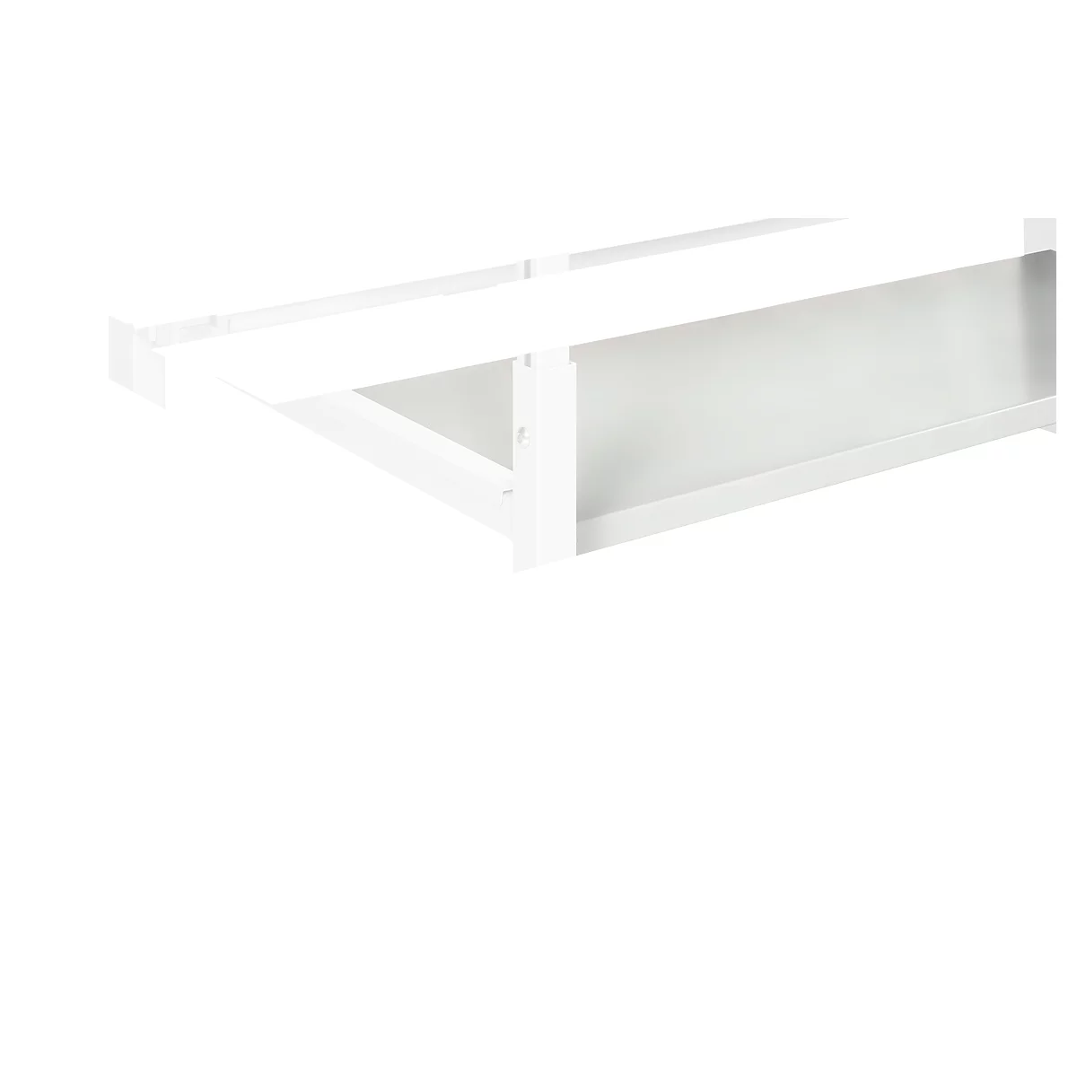 Stalen opbergvak serie TPB, Montage onder tafelblad serie TPB, draagvermogen 30 kg, voor tafelbreedte 1500 mm