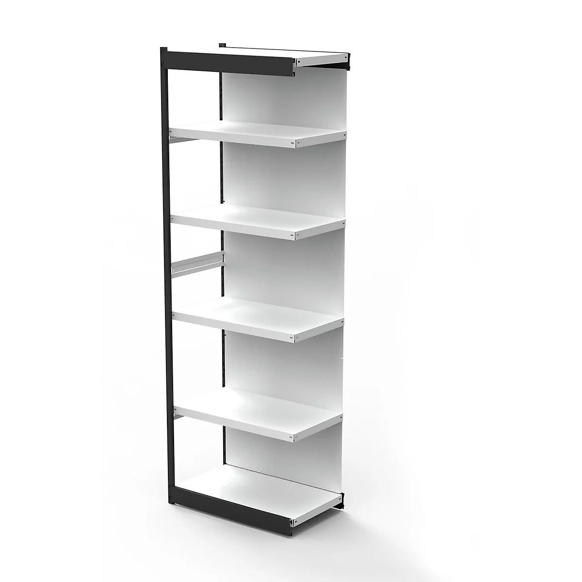 Stalen rek PROGRESS 2000, stellingsectie, achterwand, H 2250 x B 750 x D 400 mm, zilveren frame