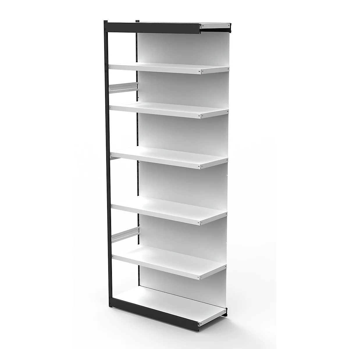 Stalen rek PROGRESS 2000, stellingsectie, achterwand, H 2600 x B 1000 x D 400 mm, zilveren frame