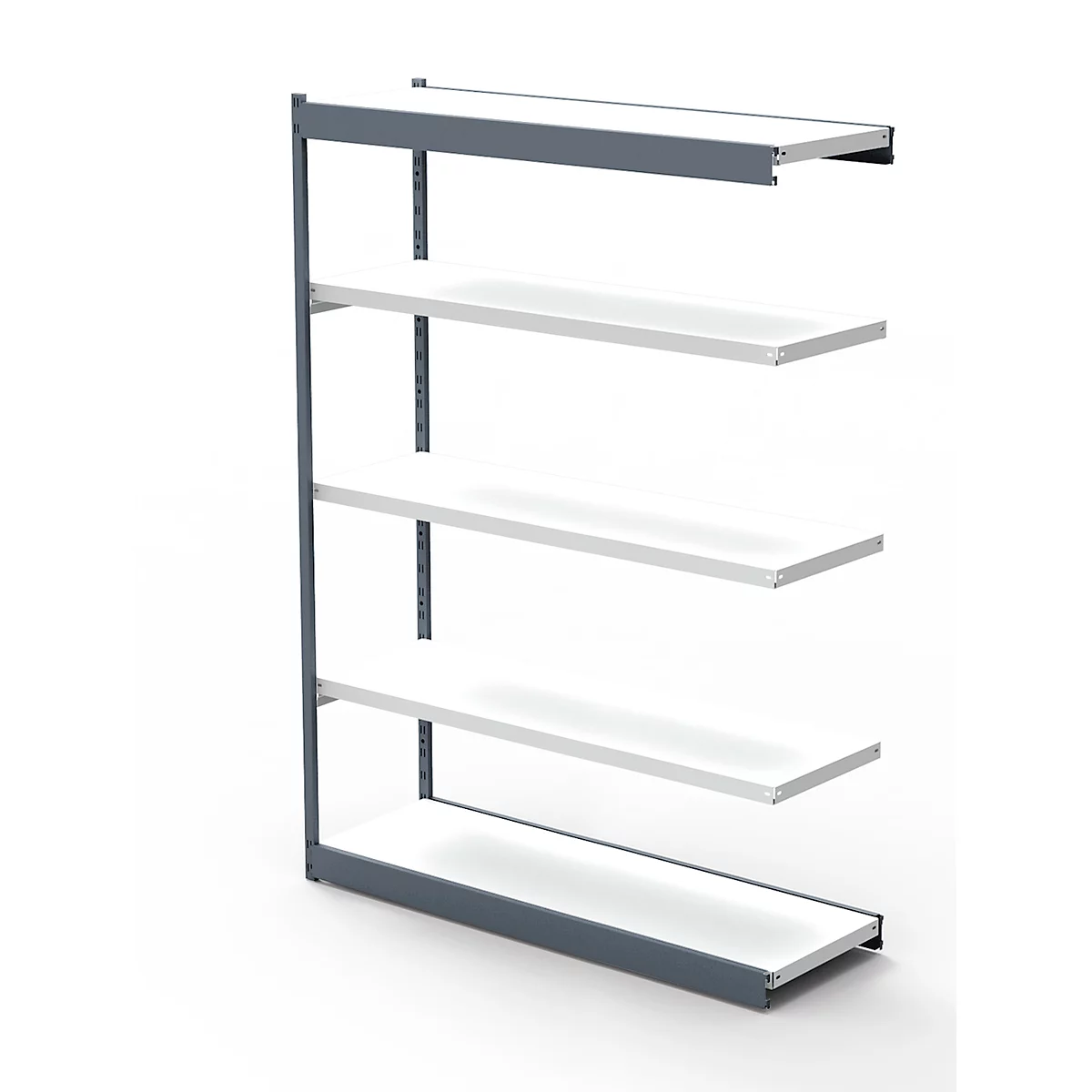 Stalen rek PROGRESS 2000, stellingsectie, zonder achterwand, H 1900 x B 1000 x D 400 mm, zilveren frame
