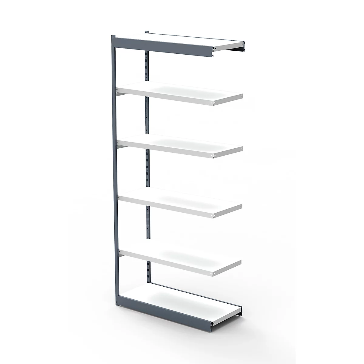 Stalen rek PROGRESS 2000, stellingsectie, zonder achterwand, H 2250 x B 750 x D 400 mm, zilveren frame
