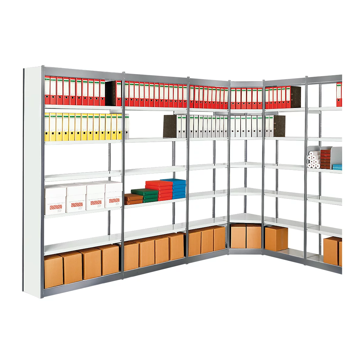 Stalen rek PROGRESS 2000, stellingsectie, zonder achterwand, H 2600 x B 1000 x D 300 mm, zilveren frame
