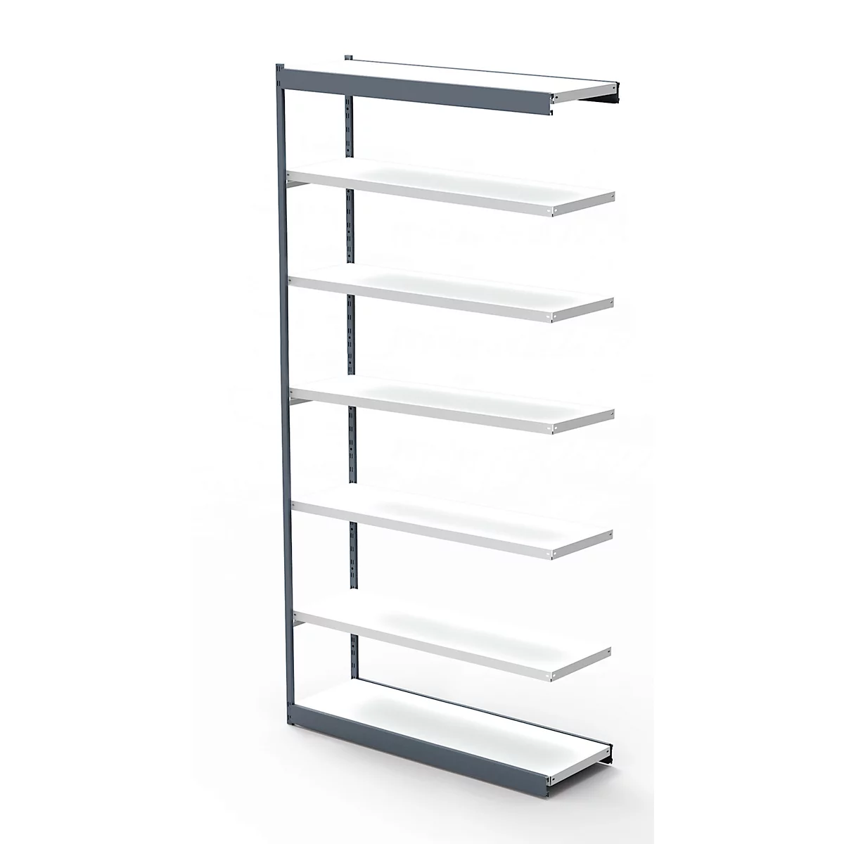Stalen rek PROGRESS 2000, stellingsectie, zonder achterwand, H 2600 x B 1000 x D 400 mm, zilveren frame