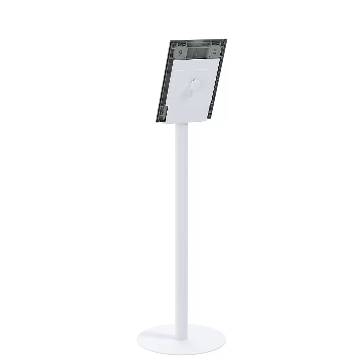 Stand d'information Paperflow, A4, pour format portrait et paysage, avec poignée encastrée, résistant aux désinfectants, acier/polystyrène, blanc