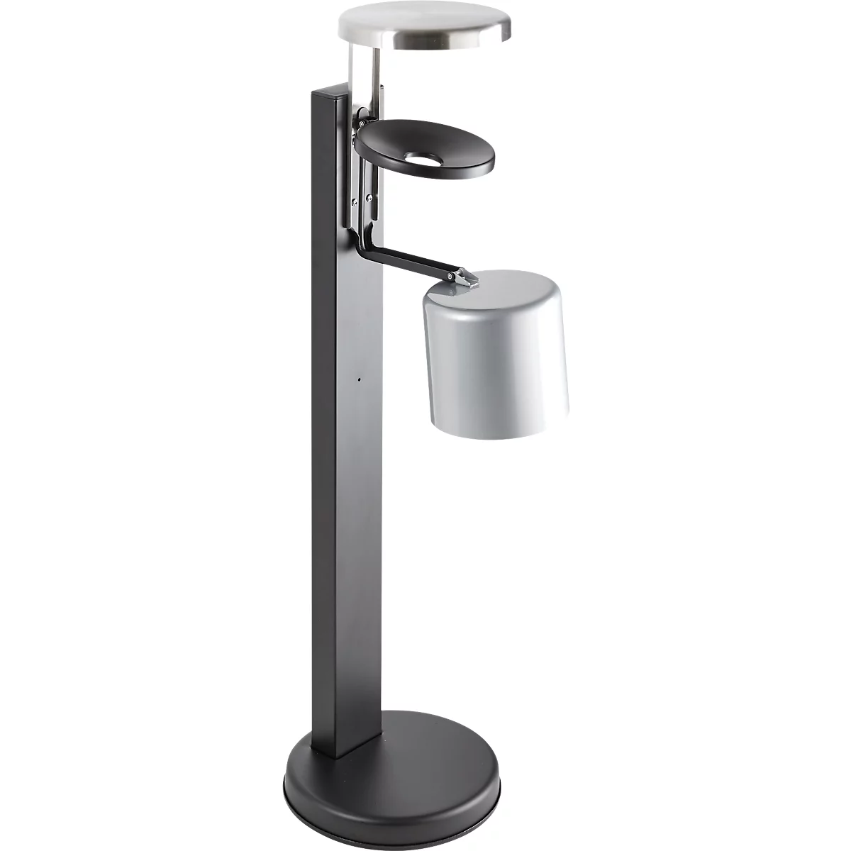 Standaard voor veiligheidsasbakken, geschikt voor alle veiligheidsasbakken met Ø 90-180 mm, Ø 250 x H 820 mm, staal, zwart